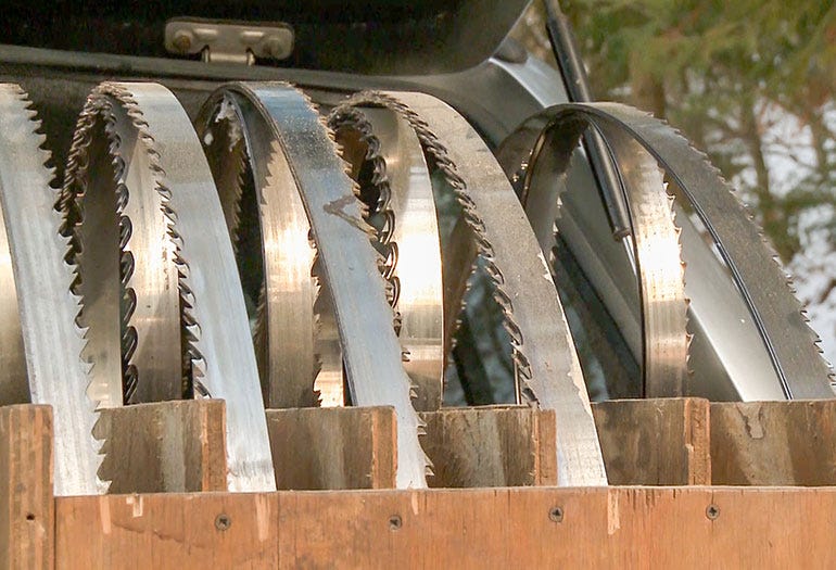 Sawmillers keep a stock of blades for different types of wood
